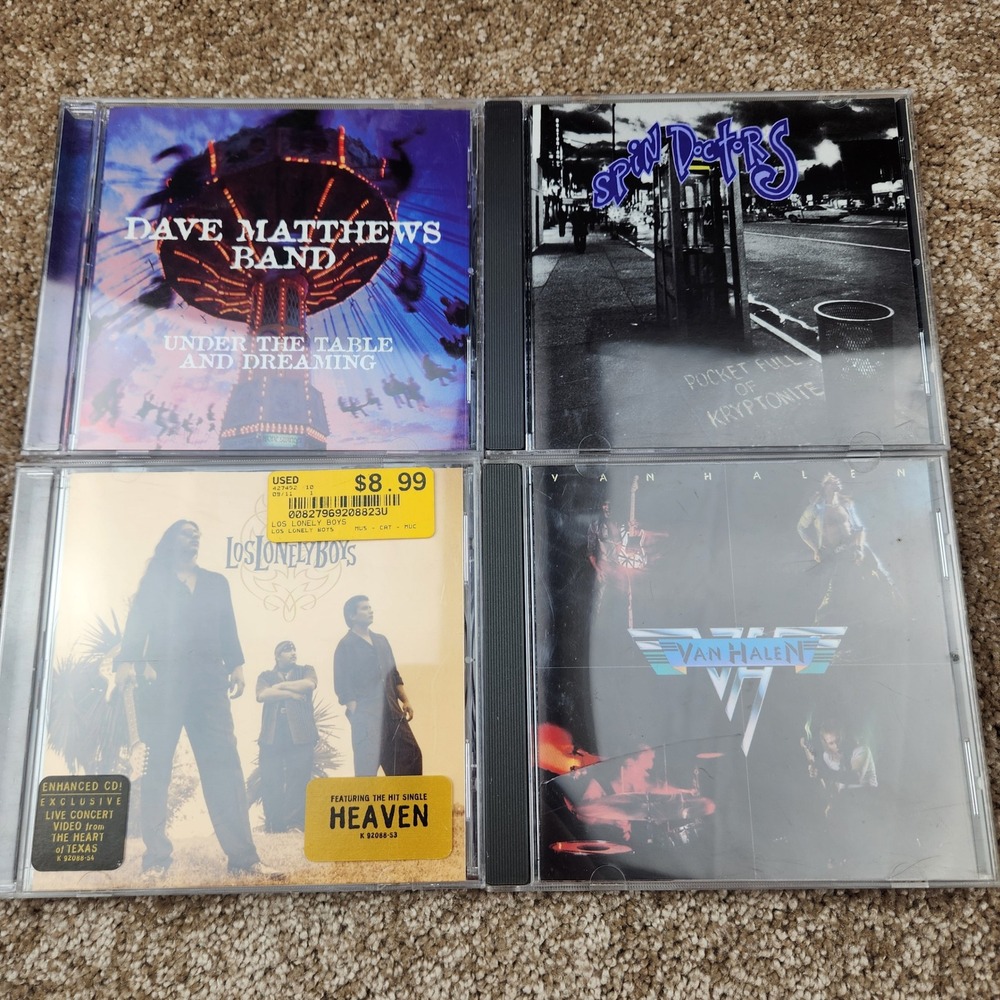 Rock CD Lot Dave Matthews Band Van Halen Spin Doctors Los Lonely Boys 4 Pack